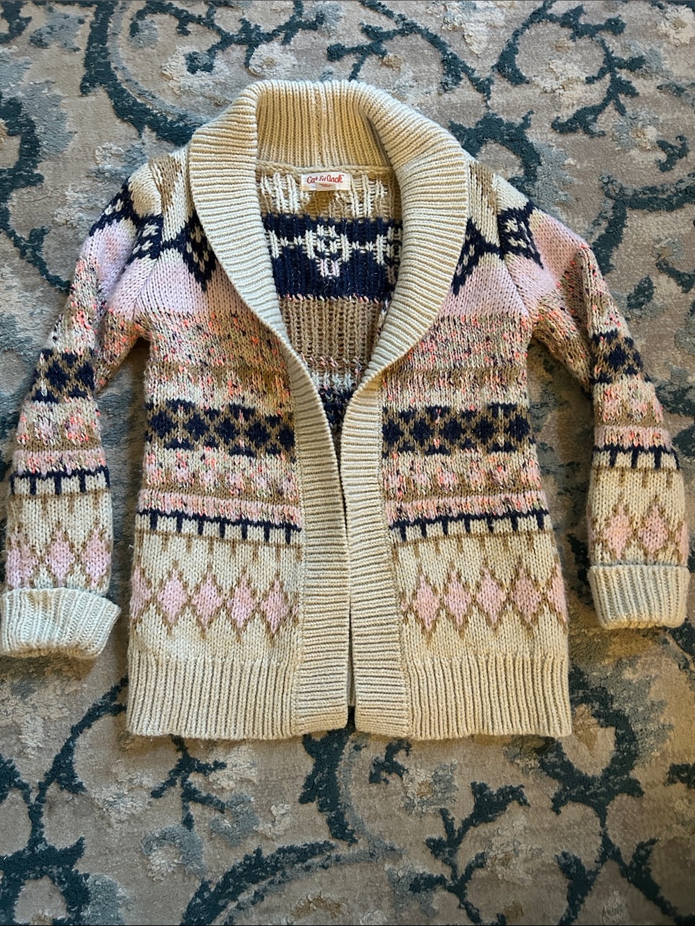Cat & Jack Fair Isle Shawl Collar Cardigan